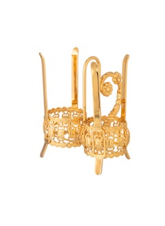 Buy Double Arabic Coffee Cup Holder Gold in Saudi Arabia