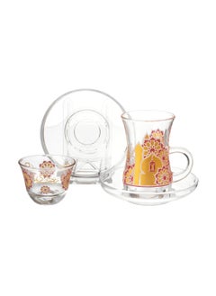 Buy Saudi tea and coffee set 18 pieces Turkish glass Ramadan inscription in Saudi Arabia