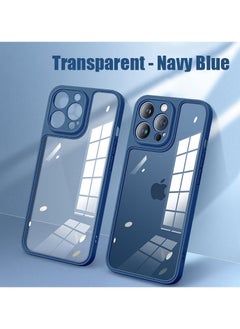 Buy Luxury Armor Bumper Transparent Cover silicone iPhone 13 Pro Max Navy Blue in UAE