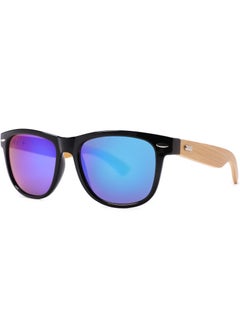 اشتري Sunglasses with Mirrored and Wooden Frame for Men and Women | 100% UVA/UVB Protection في الامارات