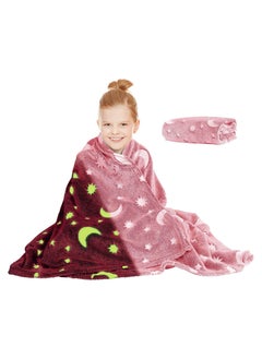 Buy Kids Glow in The Dark Blanket Soft Throw All Seasons for Couch Sofa Bed 150 x 120cm in UAE