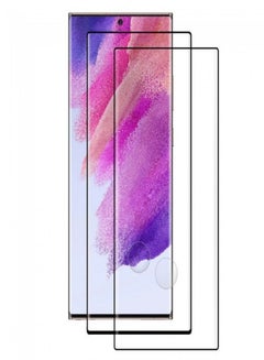 اشتري Pack of 2 Tempered Glass Screen Protector compatible with Samsung Galaxy S22 Ultra 5G Clear/Black في الامارات