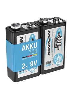 اشتري 9V Block Batteries [Pack Of 2] 300Mah Nimh Precharged Rechargeable 9V E-Block Battery For Walkie Talkies, Speakers, Microphones, Multimeters, Clock Radios, Remote Control Cars, Toys في الامارات