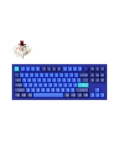 اشتري Q3-O3 QMK Custom Hot-Swappable Gateron G-PRO Brown Switch Mechanical Keyboard Full Assembled Navy Blue RGB with Knob في السعودية