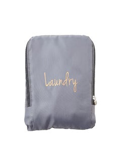 Buy Miamica Soft Travel Laundry Bag with Zipper and Drawstring, Gray/Gold, 21” x 22” - Keep Your Dirty Clothes Separate and Your Suitcase Organized - Expandable, Durable, and Foldable Laundry Bag in UAE