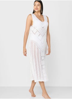 Buy Crochet Detail Beach Cover-up in UAE