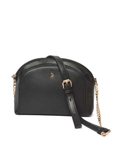 Buy Fancy Faux Leather Logo Embellished Bag With Chain Shoulder Strap in Egypt