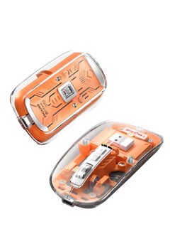 Buy Transparent Bluetooth Wireless Mouse, Rechargeable Silent Computer Mouse, Tri-Mode Cordless Mouse with USB Receiver & Type C Cable，Optical Mouse for Laptop/Mac/iPad/Chromebook,Orange in Saudi Arabia