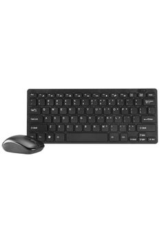 اشتري Explosions K03 factory direct 2.4g wireless keyboard mouse ultra-thin keyboard and mouse set notebook computer officeBlack Black في السعودية