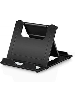 Buy Universal Foldable Desk Phone Holder Mount Stand for Smart Mobile Phone Tablet Desktop Holder (Black) in UAE