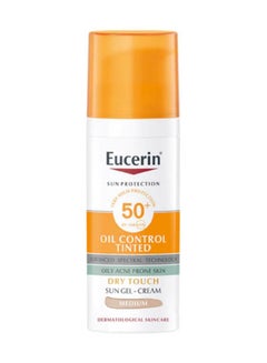 Buy Eucerin Sun Oil Control Gel-Cream Tinted CC Medium SPF50+ 50ml in UAE