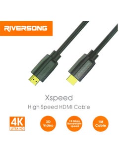Buy Riversong Xspeed 4K UHD High-Speed HDMI Cable HD02 (1M) Black in UAE