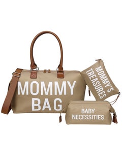 Buy Diaper Bag Tote with 2 Organizers, Hospital and Travel Large Mommy Bag Diaper Bag for Baby Care (Khaki) in UAE
