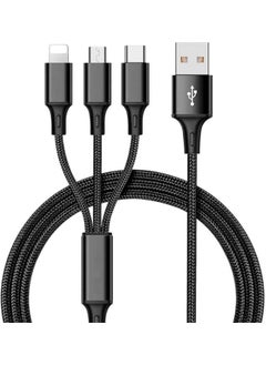 Buy 3 In 1 Fast Charging Cable For iPhone, Samsung, Huawei, Oppo, And Tablets in UAE