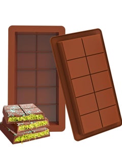 Buy CMGTYYD Deep Chocolate Bar Molds,2 Pack Large and Thick Silicone Chocolate Bar Molds for Stuffed Bar, Big Chocolate Candy Bar Mold for Filling Pistachio Chocolate Bar in Saudi Arabia