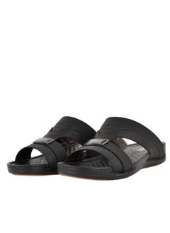 Buy Mens Patterned Strap Arabic Sandals Black in UAE