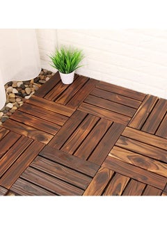 Buy Wooden Decking Tiles Garden Path Floor Deck For Home Garden Balcony 20pcs in UAE