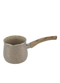 Buy Beige granite tea pot with wooden handle 7.5 cm in Saudi Arabia