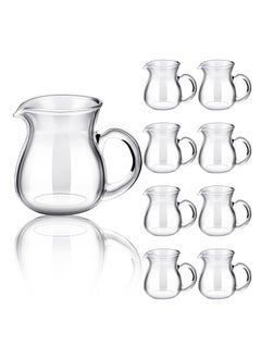 Buy SYOSI, 4 Pcs Glass Creamer Cups, Small Pitcher Use for Milk Coffee, Mini Glass Pitcher with Handle, Classic Espresso Coffee Pot for Milk Coffee Tea Syrup in UAE