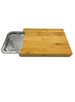 Buy Bamboo Cutting Board with Stainless Steel Bowl in UAE