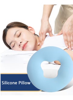 Buy Silicone Pillow Soft Massage Face Relax Pillow Headrest SPA Beauty Salon Skin Care Cushion Pad Care Cushion Head Cradle Face Rest Cover Prone Pillow Retina Lying Pillow in Saudi Arabia