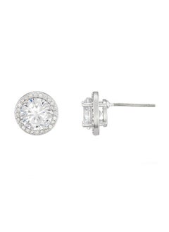 Buy The Carat Collection - Clear Halo Solitaire Earrings in Saudi Arabia