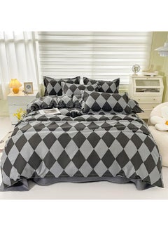 اشتري 4-Piece Bedding Set Microfiber Soft Quilt Set with 1 Quilt Cover, 1 Flat Sheet and 2 Pillowcases 2.2m Bed（220*240cm） في الامارات