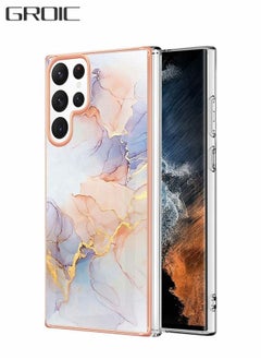 Buy Marble Design Compatible with Samsung Galaxy S22 Ultra 6.8 Inch Case for Girls, Full Camera Lens Protection Slim Shockproof Soft Case for Galaxy S22 Ultra 2022 in UAE