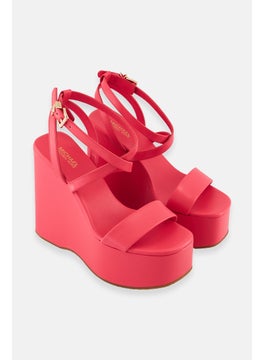 اشتري Women Medium Paola Adjustable Wedge Sandals, Pink في الامارات