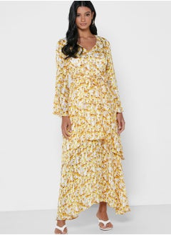 اشتري Belted Floral Print Dress في السعودية