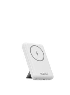 Buy Levore Wireless Magnetic PowerBank 5000mAh, Fast Charging USB-C PD20W, 15W - White in UAE