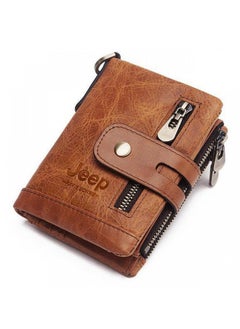 Buy Fashion Leather Wallet Large Capacity Wallet Retro Wallet Men's Wallet in Saudi Arabia