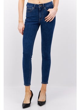 Buy Women  Petite High Rise Skinny Washed Jeans, Blue in UAE