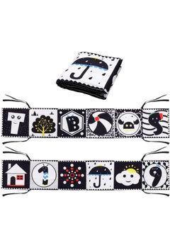 اشتري Baby Early Education Cloth Book, Black and White High-Contrast Baby Sensory Toys 0-6 Months Boy / Girl's Torn Three-dimensional Book Bed Surround Sound Cloth Book في الامارات