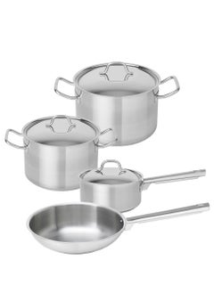 Buy 7-piece Induction Cookware Set Stainless Steel in UAE