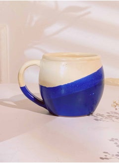 Buy Blue Wavy Pottery Mug - Capacity: 300 ml - for coffee and tea lovers in Egypt