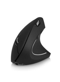 Buy 2.4G Wireless Rechargeable Vertical Mouse Ergonomic Upright Mouse Optical Mouse 3 Adjustable DPI Levels/ Plug&Play Black in UAE