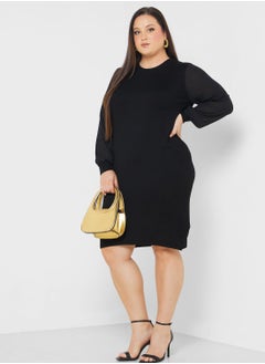 Buy Sheer Sleeve Dress in UAE