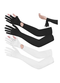 Buy 2 Pairs UV Sun Protection Gloves Arm Sun Driving Gloves Non Slip Touchscreen Sun Protection Gloves Sunblock Gloves Outdoor Fishing Driving Gloves in Saudi Arabia