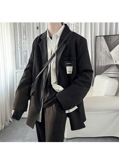 اشتري 2023 British Dapper Mens White Blazer Autumn CasualBlack Black في الامارات