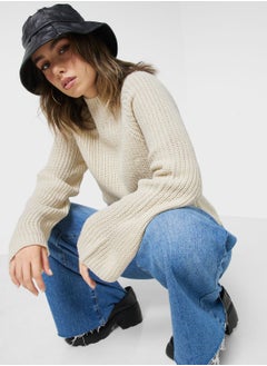 Buy High Neck Knitted Sweater in UAE