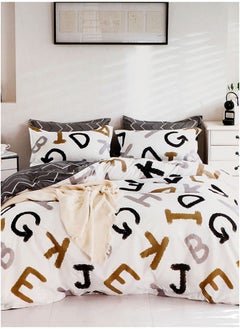 Buy Alphabet On White Duvet Cover Set For Single And Twin Beds in UAE