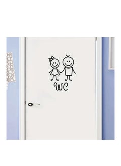 Buy 1pc Creative WC Sign Sticker, WC Pattern Self-Adhesive Wall Stickers, Toilet Home Decoration Wall Stickers, in UAE