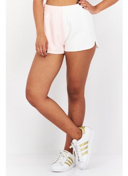 Buy Women Regular Fit Two-Toned Shorts, Pink/White in UAE