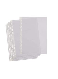 اشتري 100 Piece Plastic Punched Pockets A4 Clear Sheet Protectors Paper pocket sleeves for Folders Filing Wallets Paper & Documents [40 mic] في الامارات