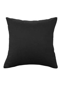 Buy Square Soft Velvet Decorative Cushion with Solid Design and Attractive Colors 45x45 cm - Black in Saudi Arabia