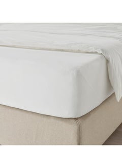 اشتري Fitted sheet, white, 140x200 cm في السعودية