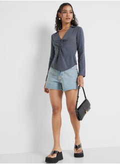 Buy High Waist Denim Shorts in UAE