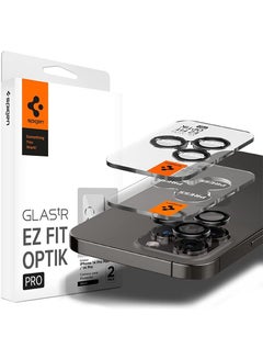 اشتري Glastr Ez-Fit Optik Pro for iPhone 14 Pro and iPhone 14 Pro Max Camera Lens Protector (2 Pack) - Black في الامارات