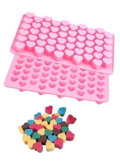 Buy 2 Pack Chocolate Mold Silicone Mini Heart 55-Cavity Molds for Baking, Heart Shape Ice Cube Candy Mold, Candy Molds in Saudi Arabia